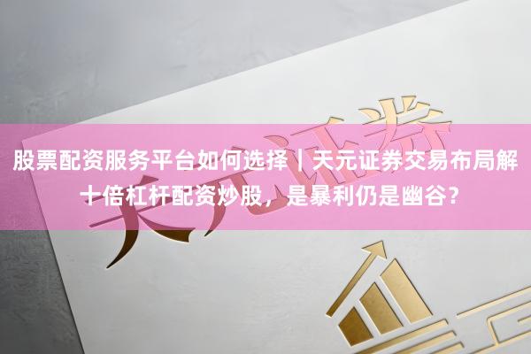 股票配资服务平台如何选择｜天元证券交易布局解 十倍杠杆配资炒股，是暴利仍是幽谷？