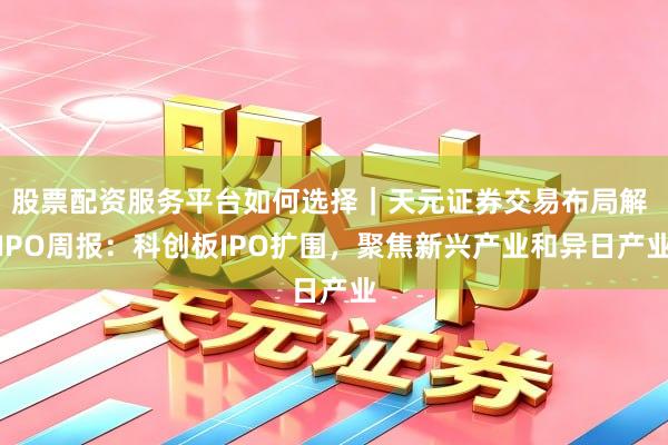 股票配资服务平台如何选择｜天元证券交易布局解 IPO周报：科创板IPO扩围，聚焦新兴产业和异日产业