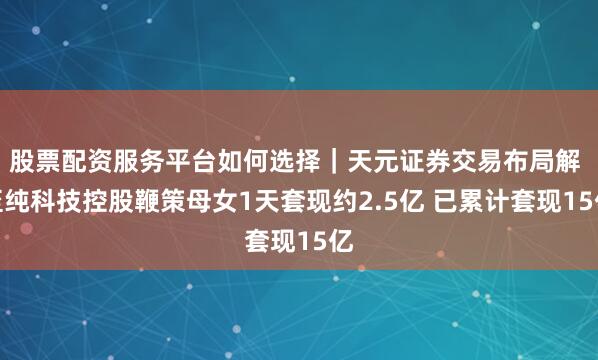 股票配资服务平台如何选择｜天元证券交易布局解 至纯科技控股鞭策母女1天套现约2.5亿 已累计套现15亿