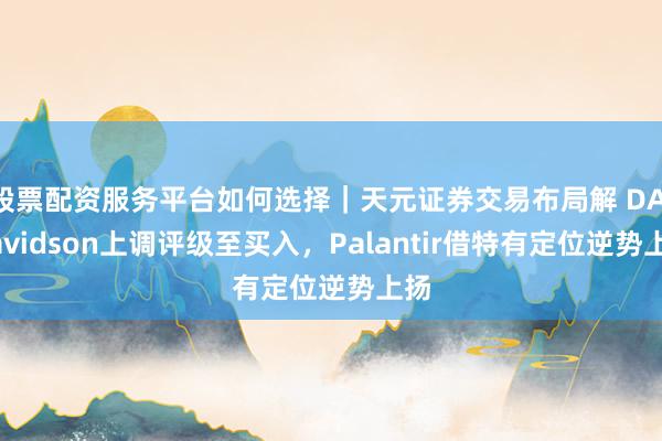 股票配资服务平台如何选择｜天元证券交易布局解 DA Davidson上调评级至买入，Palantir借特有定位逆势上扬